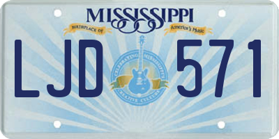 MS license plate LJD571