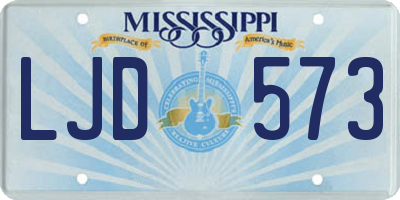 MS license plate LJD573