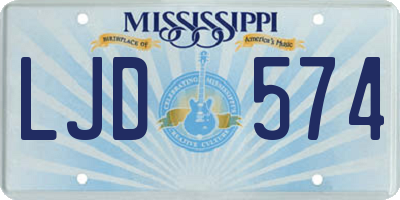 MS license plate LJD574