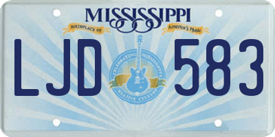 MS license plate LJD583