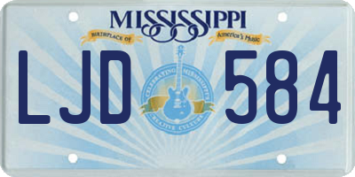 MS license plate LJD584