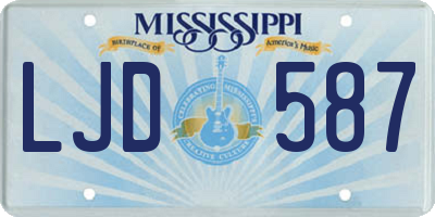MS license plate LJD587