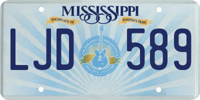 MS license plate LJD589
