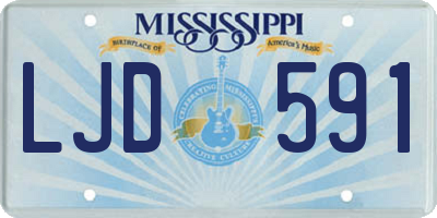 MS license plate LJD591