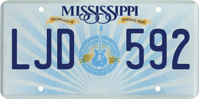 MS license plate LJD592