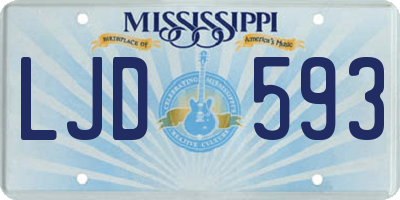 MS license plate LJD593