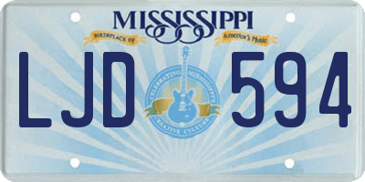 MS license plate LJD594