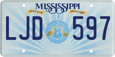 MS license plate LJD597