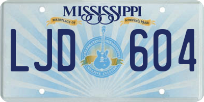 MS license plate LJD604