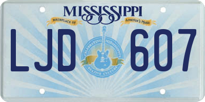 MS license plate LJD607
