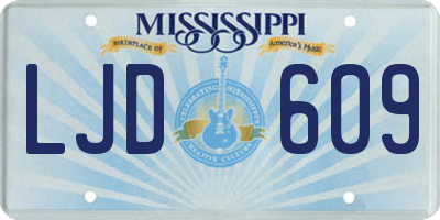 MS license plate LJD609