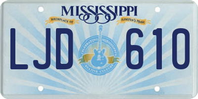 MS license plate LJD610
