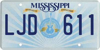 MS license plate LJD611