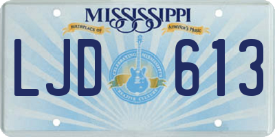 MS license plate LJD613