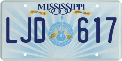 MS license plate LJD617