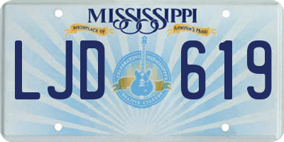 MS license plate LJD619