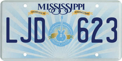 MS license plate LJD623