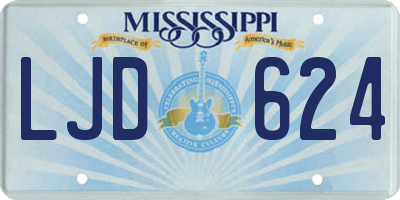 MS license plate LJD624