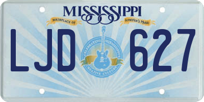 MS license plate LJD627