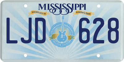 MS license plate LJD628