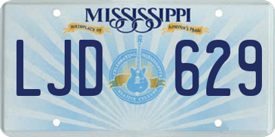 MS license plate LJD629