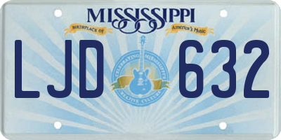MS license plate LJD632