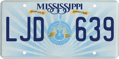 MS license plate LJD639
