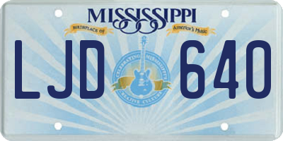 MS license plate LJD640