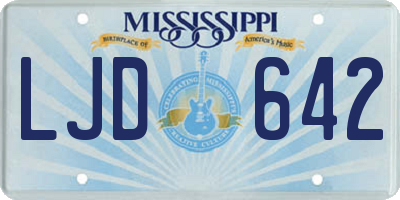 MS license plate LJD642
