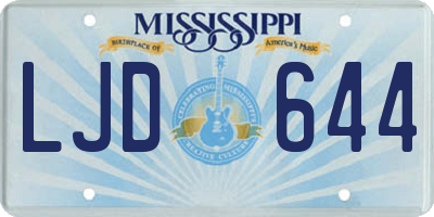 MS license plate LJD644