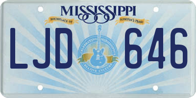MS license plate LJD646