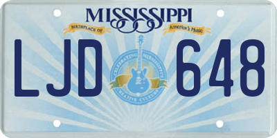 MS license plate LJD648