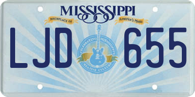 MS license plate LJD655