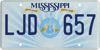 MS license plate LJD657