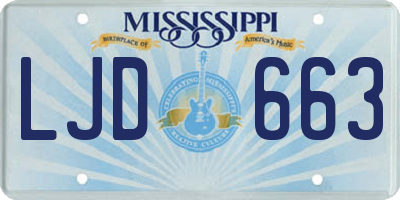 MS license plate LJD663