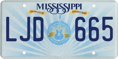 MS license plate LJD665