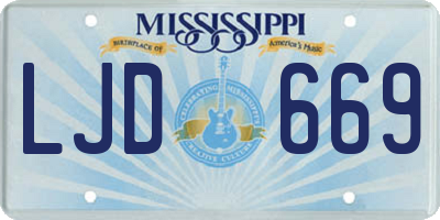 MS license plate LJD669