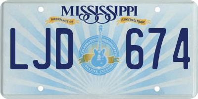 MS license plate LJD674