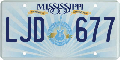 MS license plate LJD677