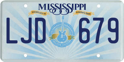 MS license plate LJD679