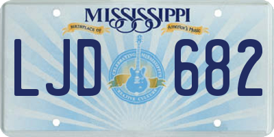 MS license plate LJD682