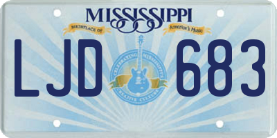 MS license plate LJD683