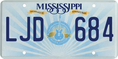 MS license plate LJD684