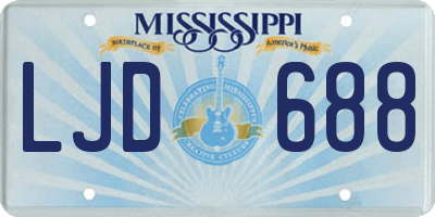 MS license plate LJD688