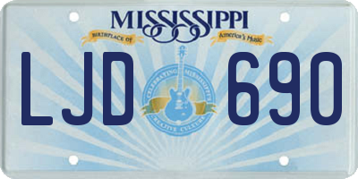 MS license plate LJD690