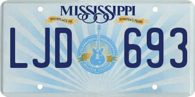 MS license plate LJD693