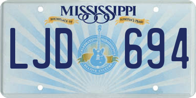 MS license plate LJD694