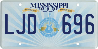MS license plate LJD696