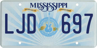 MS license plate LJD697