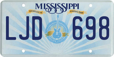 MS license plate LJD698